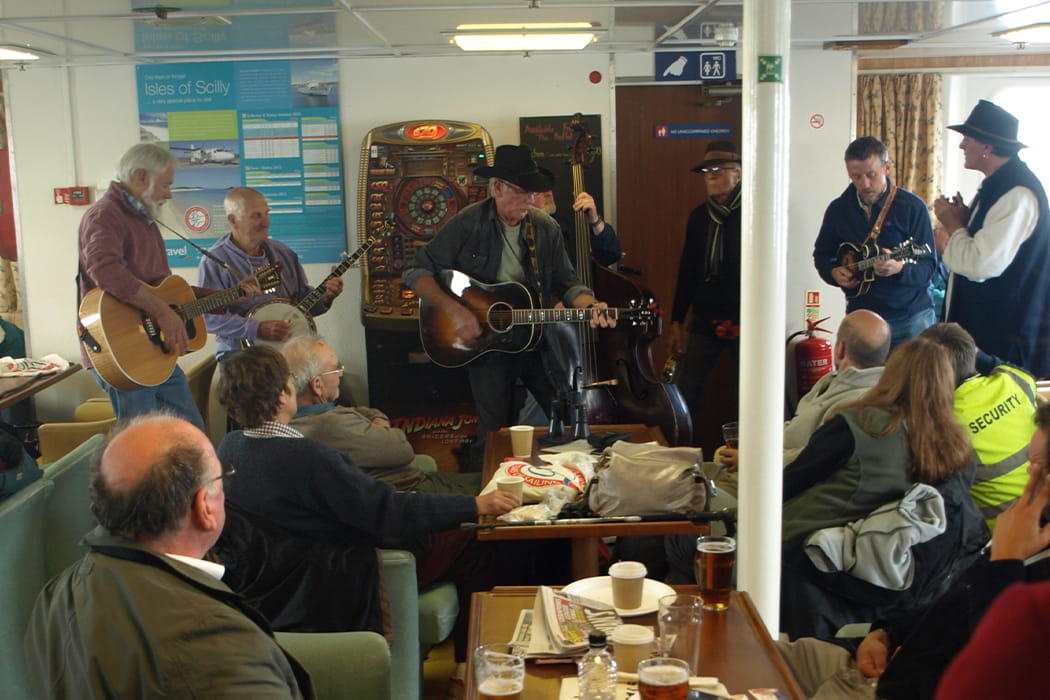 Band playing on a Scillonian III crossing