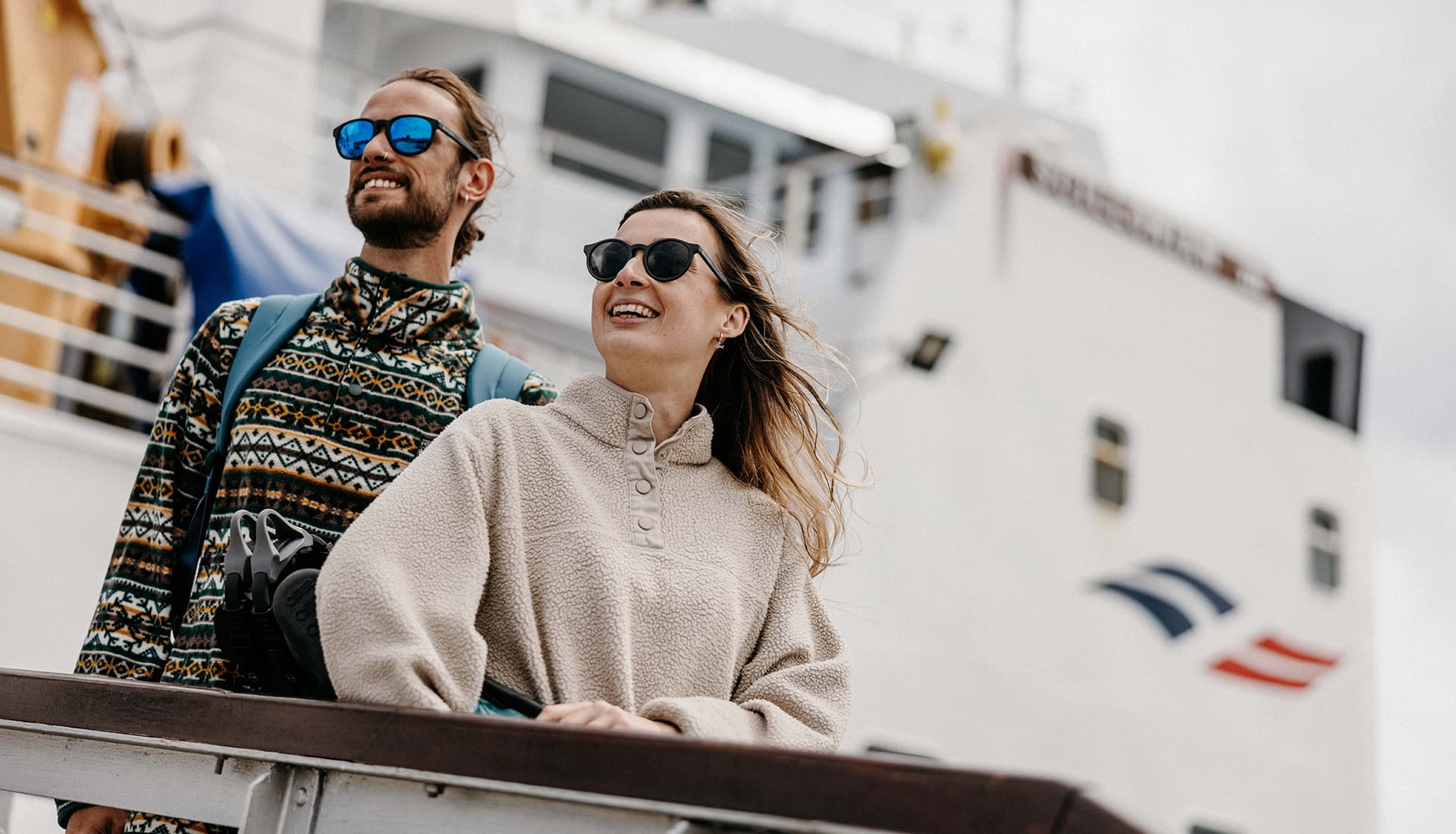 Couple disembarking Scillonian III at St Mary's