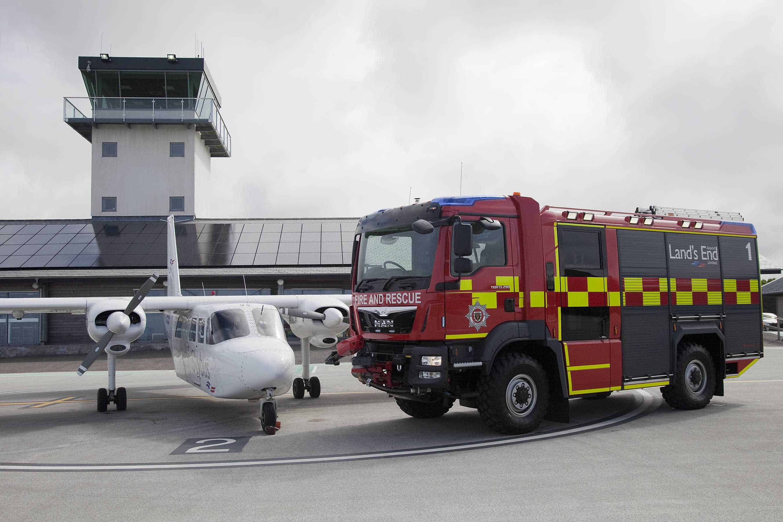 Land's End Airport have a new Rosenbauer AT (Advanced Technology) appliance.