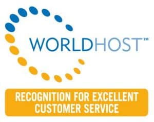 WorldHost recognition for excellent customer service