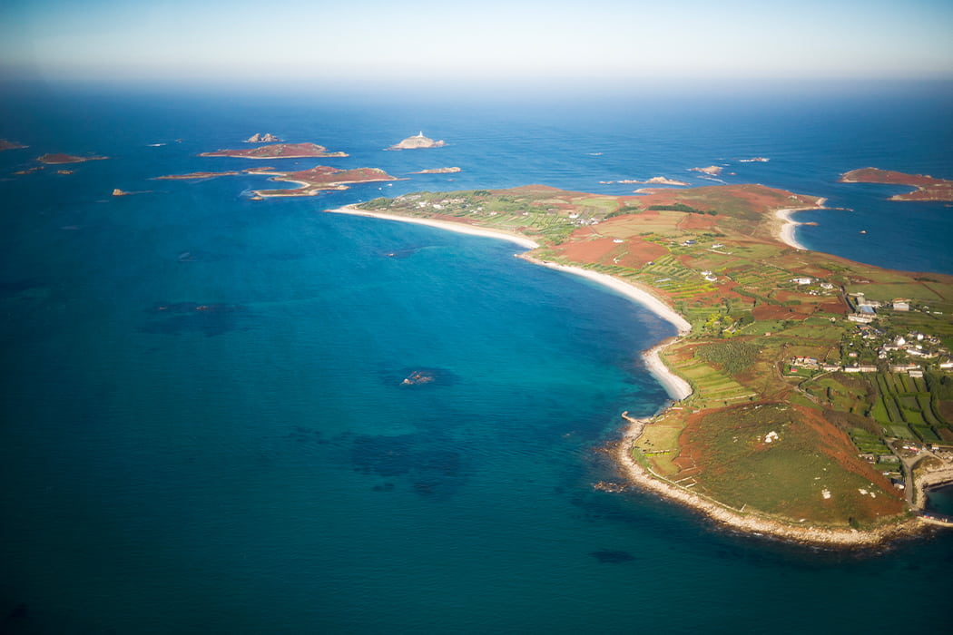 View of the islands from a skybus aircraft window
