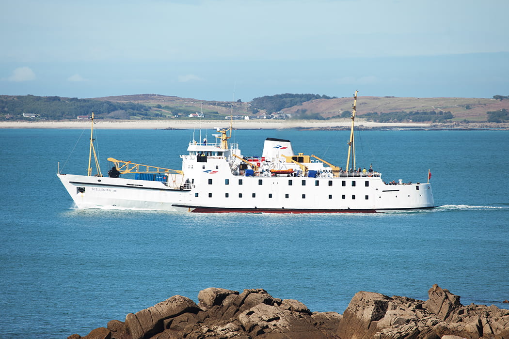 Scillonian III departing St Mary's Isles of Scilly