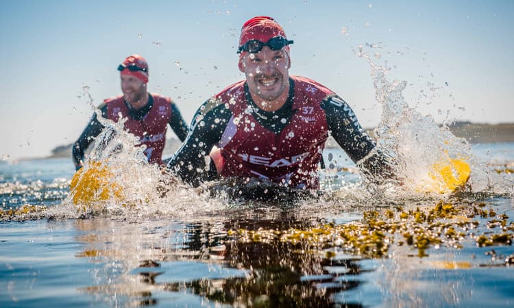 Competitors taking part in the Otillio Swim Run Event in June 2018
