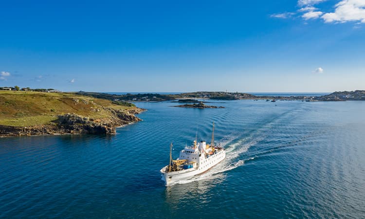 Scillonian III making her voyage from St Mary's, Isles of Scilly