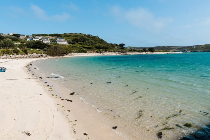 Green Bay beach on Bryher, Isles of Scilly in Spring