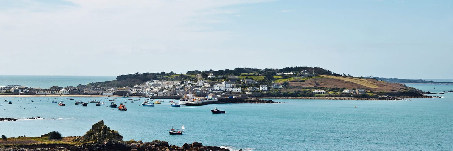 View of St Mary's accommodation with Scillonian III