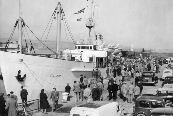 Scillonian II alongside South Pier, Penzance, Cornwall
