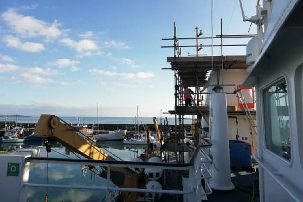 Cleaning of the iconic Scillonian III funnel 