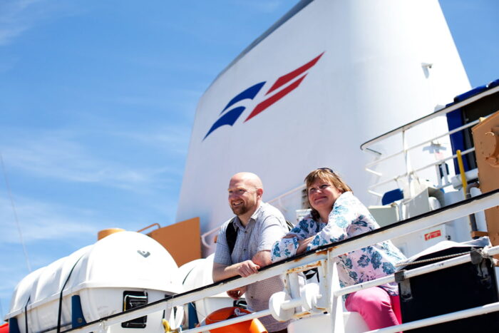 Passengers on the outside deck of Scillonian III