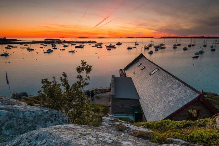 Sunset view from the Lifeboat Slip on St Mary's, Isles of Scilly