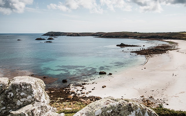 White sandy beach, autumn - St Martin's, Isles of Scilly