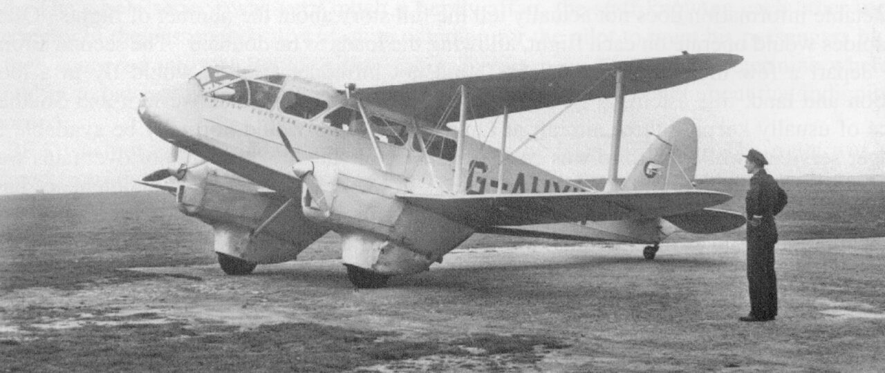 Dragon Rapide at Land's End Airport during WW2