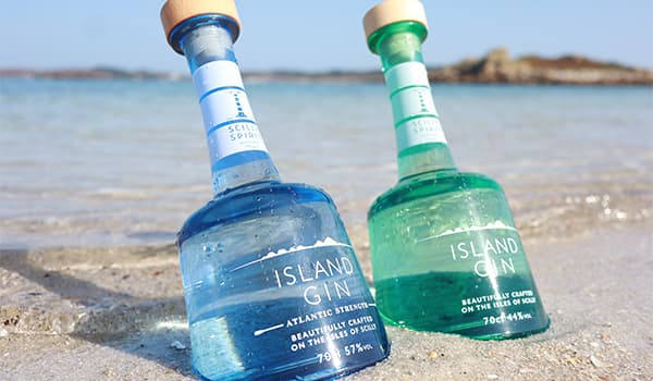 Bottles of Island Gin distilled by Scilly Spirit