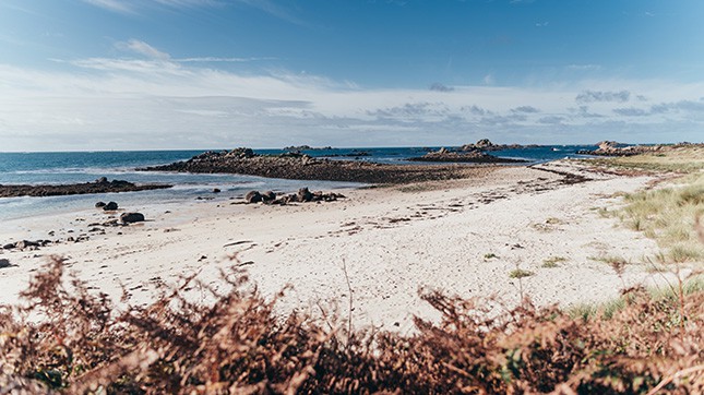 Beach view on Bryher in autumn, Isles of Scilly