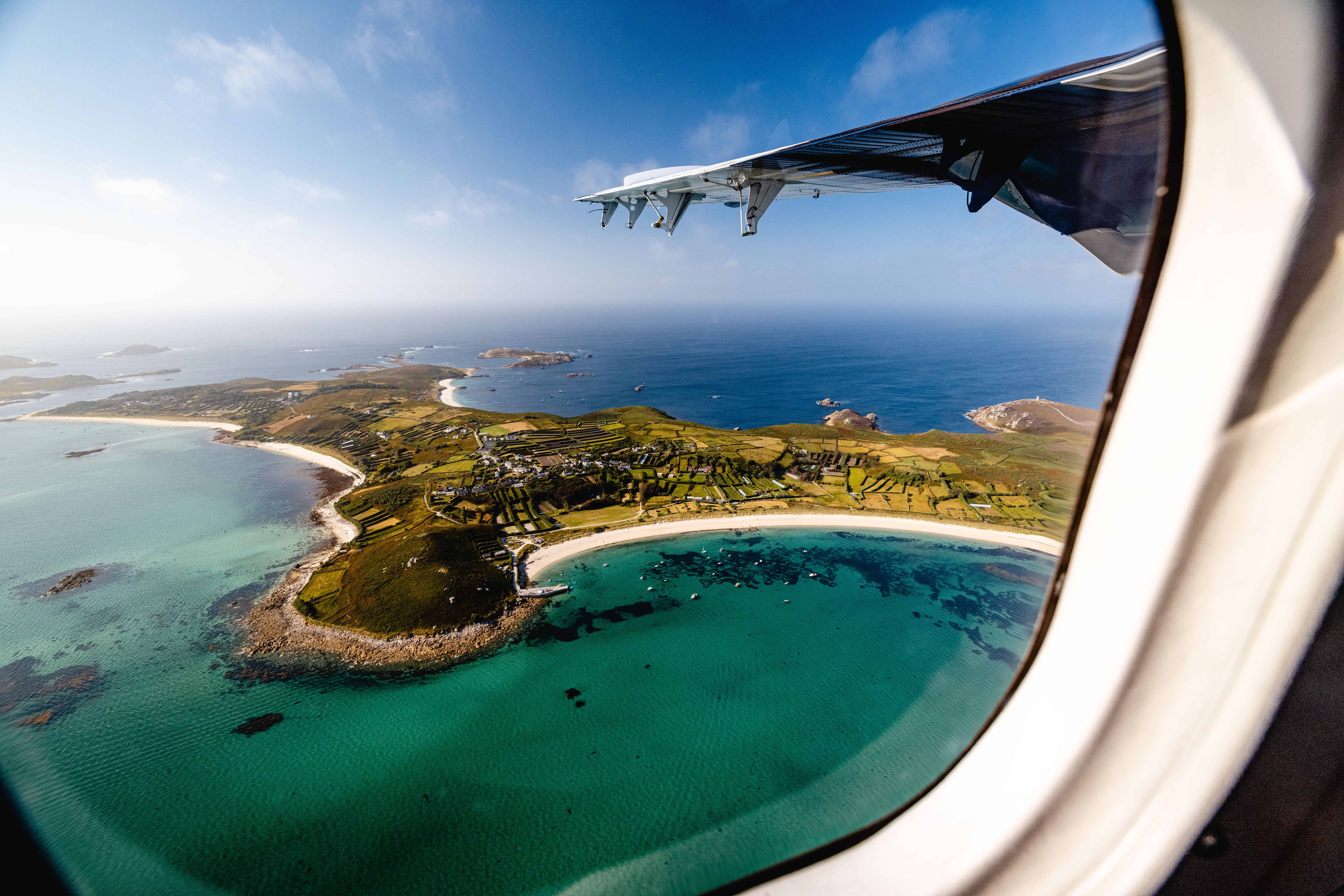 Aerial view of the Isles of Scilly - Skybus