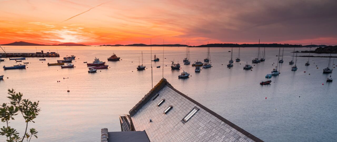 St Mary's Harbour and Lifeboat Station at Sunset - Isles of Scilly