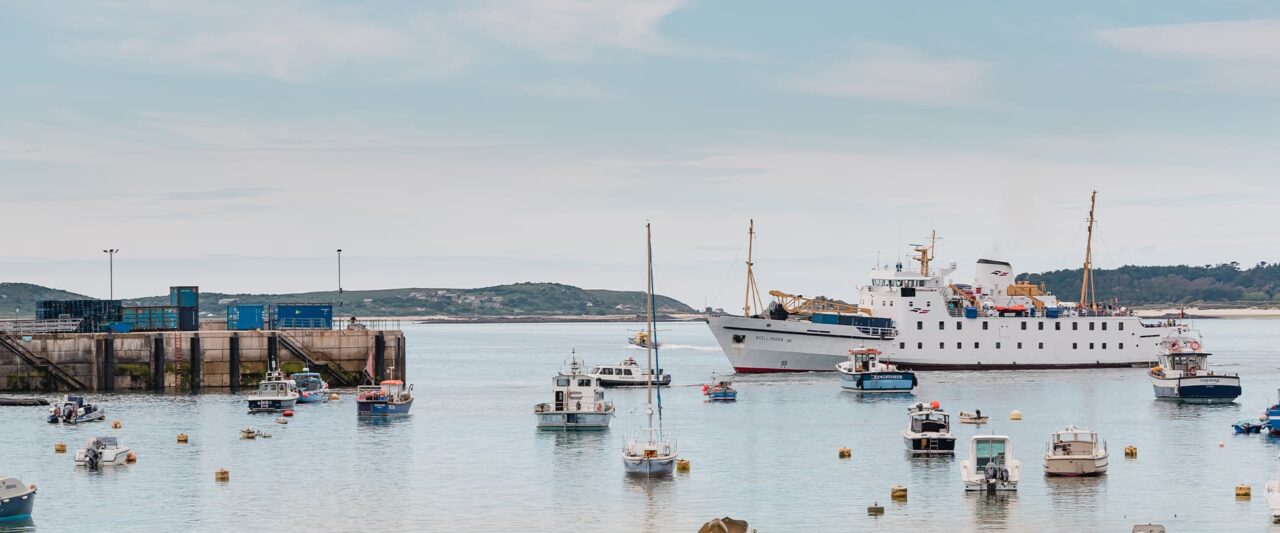 Scillonian III arriving in St Mary's Harbour, Isles of Scilly