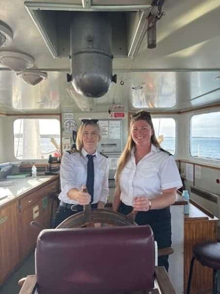 Vicky and jessie Sailing SC3 together in the Bridge.