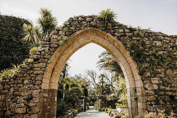 Ruins of Tresco Priory in Tresco Abbey Garden, Isles of Scilly