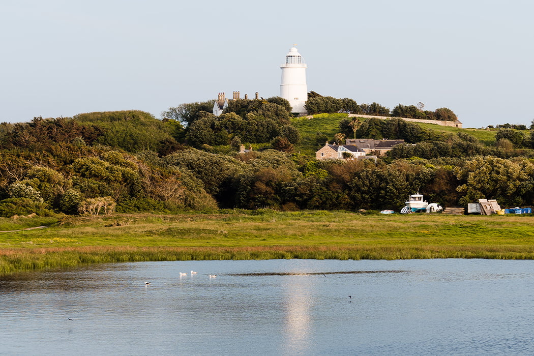 St Agnes Lighthouse, evening light, Isles of Scilly