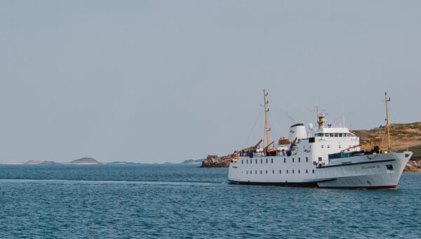 Scillonian III ferry sailing between the islands - Isles of Scilly Travel