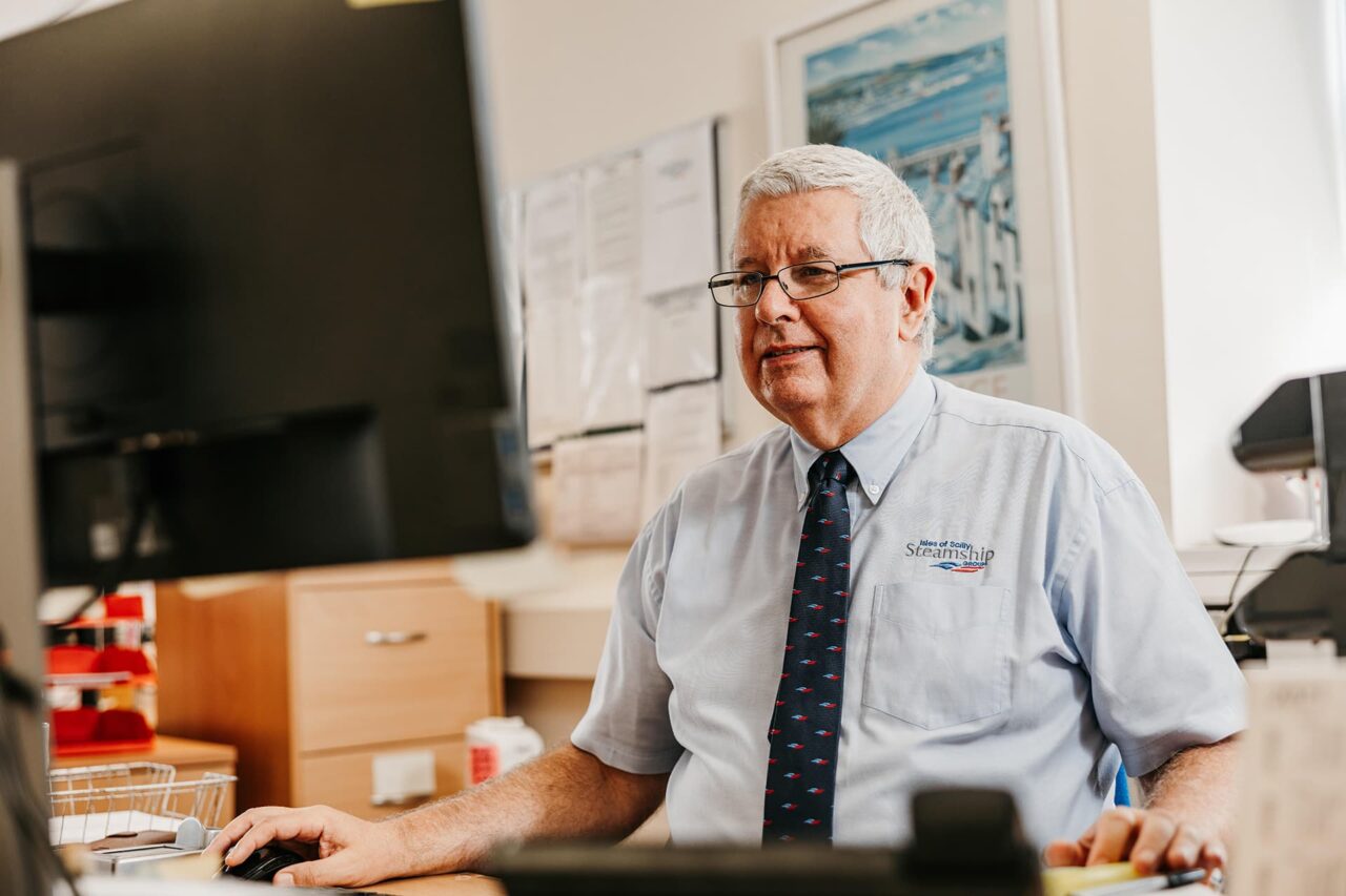 Ian Williamson - Passenger Relations Manager at his desk