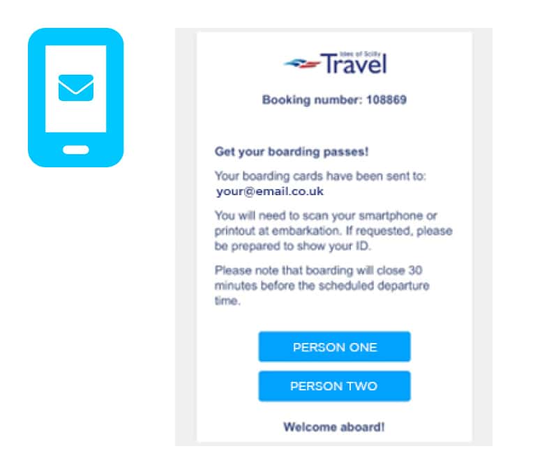 Scillonian III - Online Check-in - Email