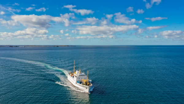 Boat travelling across the sea