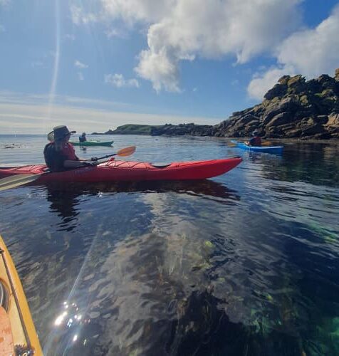 people on a Kayak Scilly tour around the Isles of Scilly