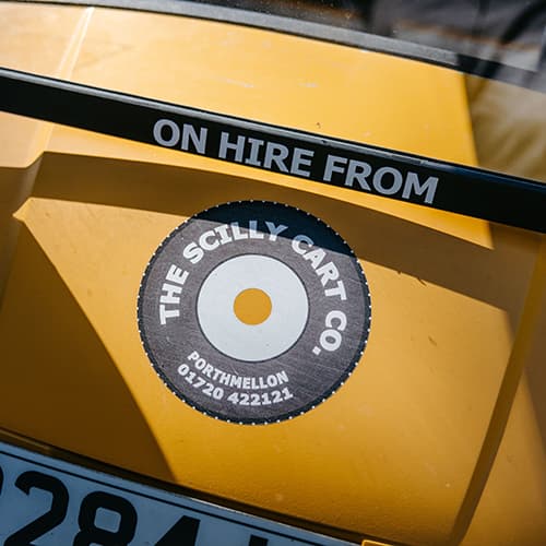 Scilly cart logo on a Golf buggy, Isles of Scilly