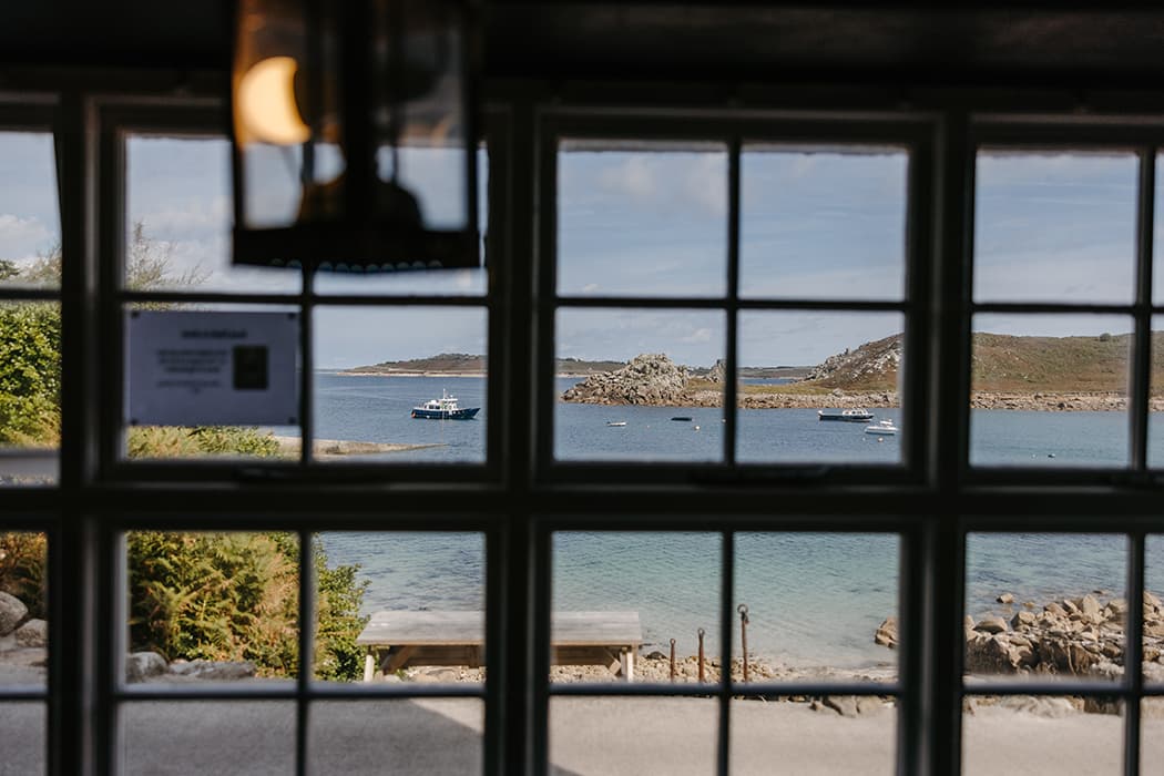view from the pub window, The Turks Head, St Agnes. Isles of Scilly
