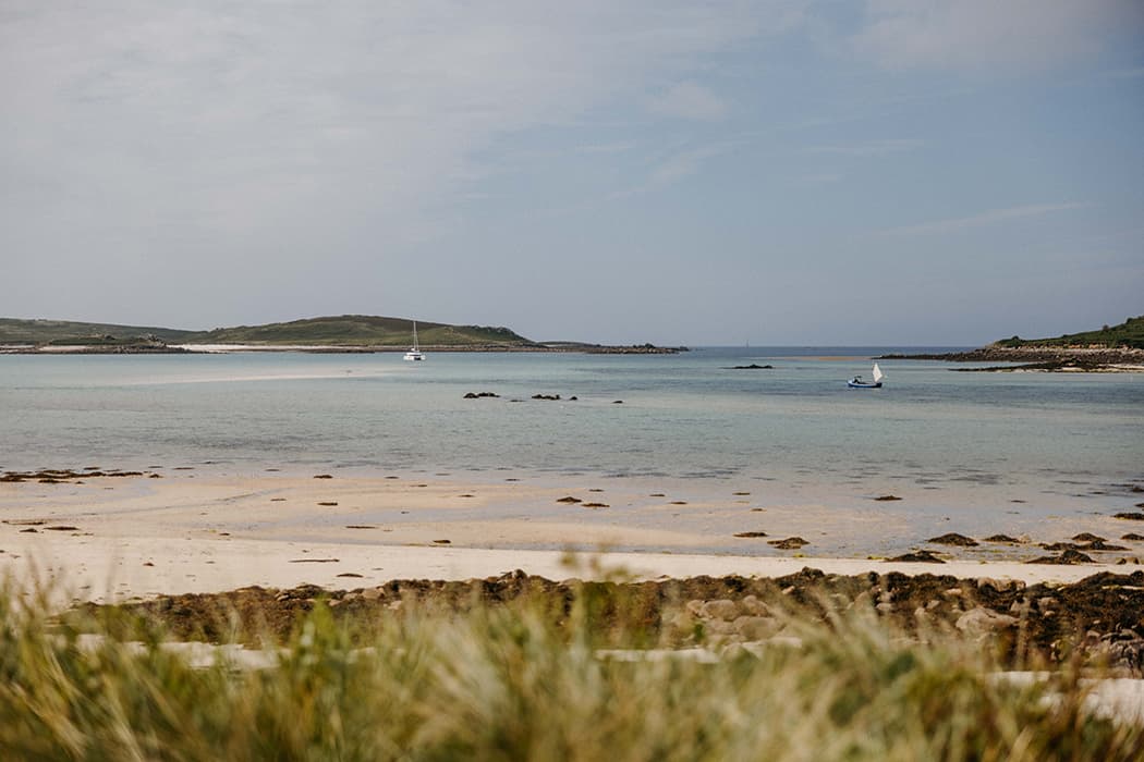 view from appletree bay beach on a summer day, Tresco