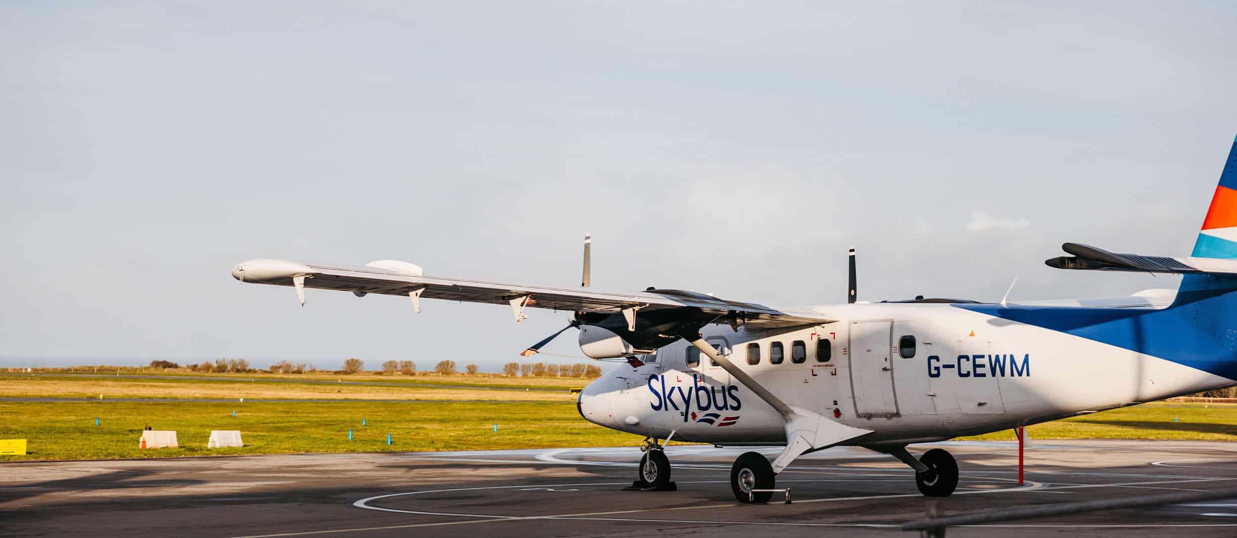 Skybus Twin Otter on the airfield at Land's End Airport