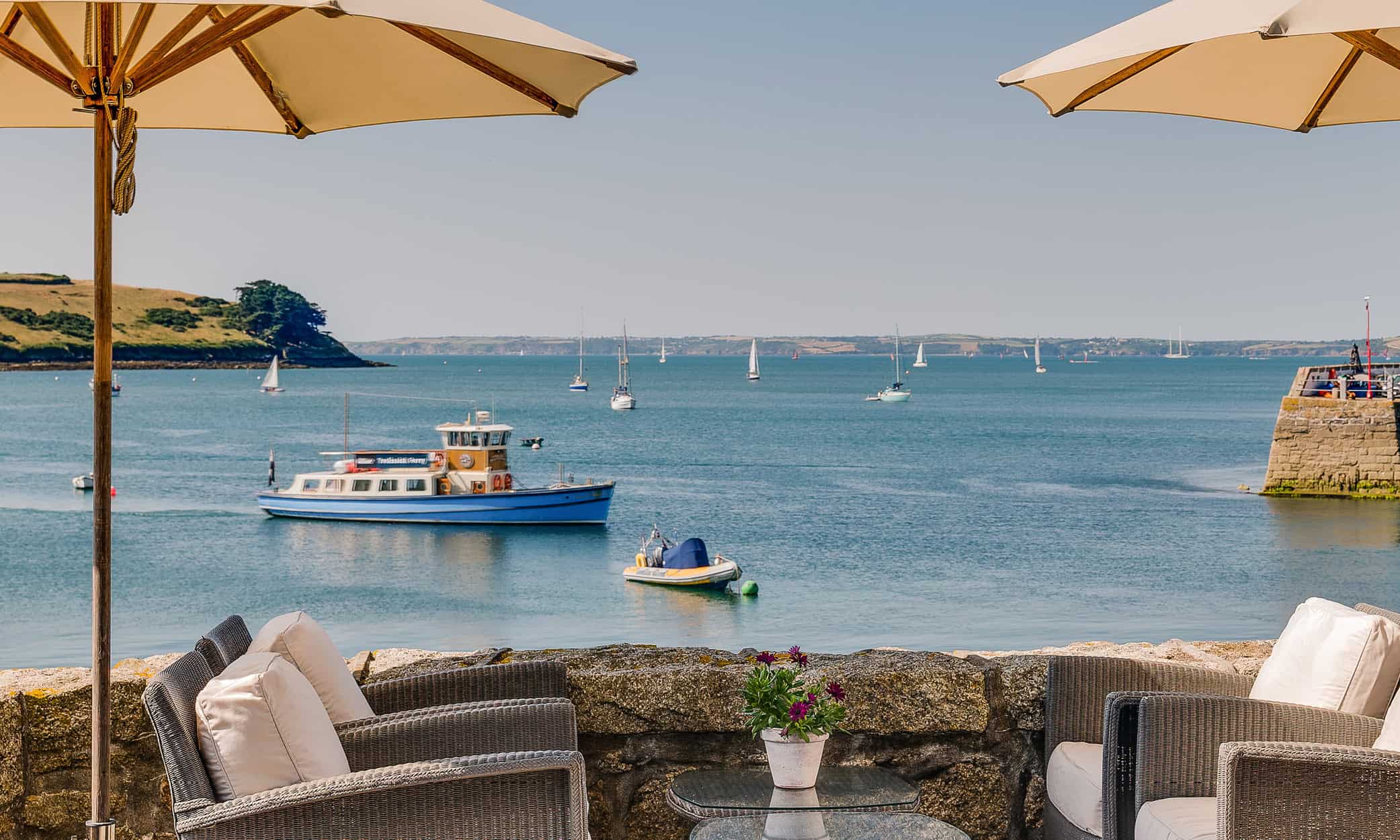 View of the St Mawes Ferry on the river Fal