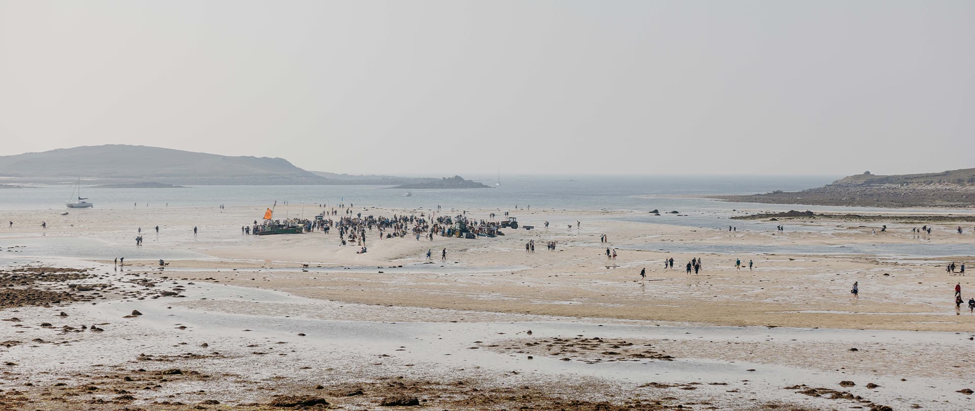 View of the low tide event in the channel between Tresco and Bryher.