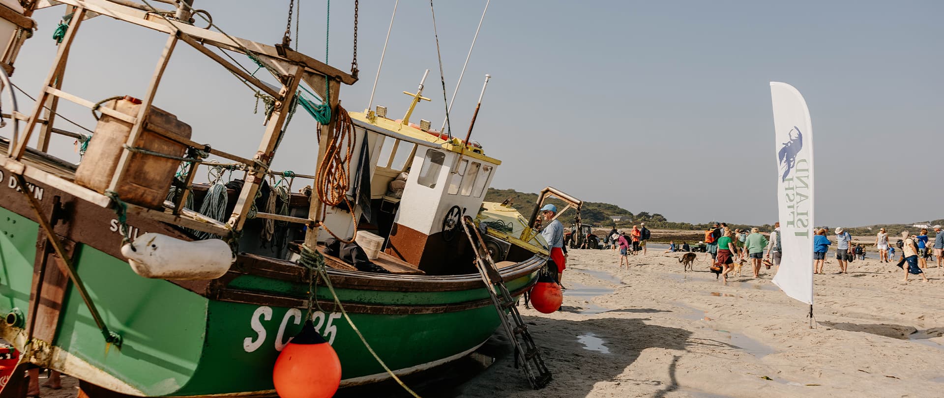 Boats during the low tide event, Isles of Scilly