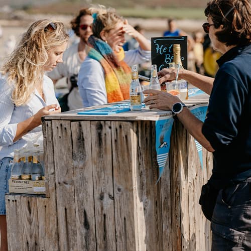 Pop up bar during the low tide event, Isles of Scilly