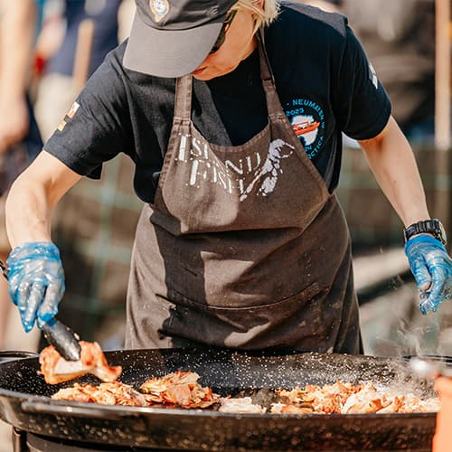 Pop up food stall from Island Fish, during the low tide event, Isles of Scilly
