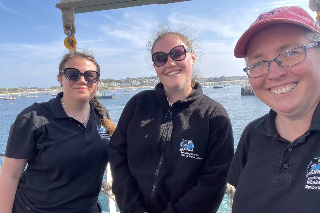 ORCA volunteers onboard Scillonian III in St Mary's Harbour