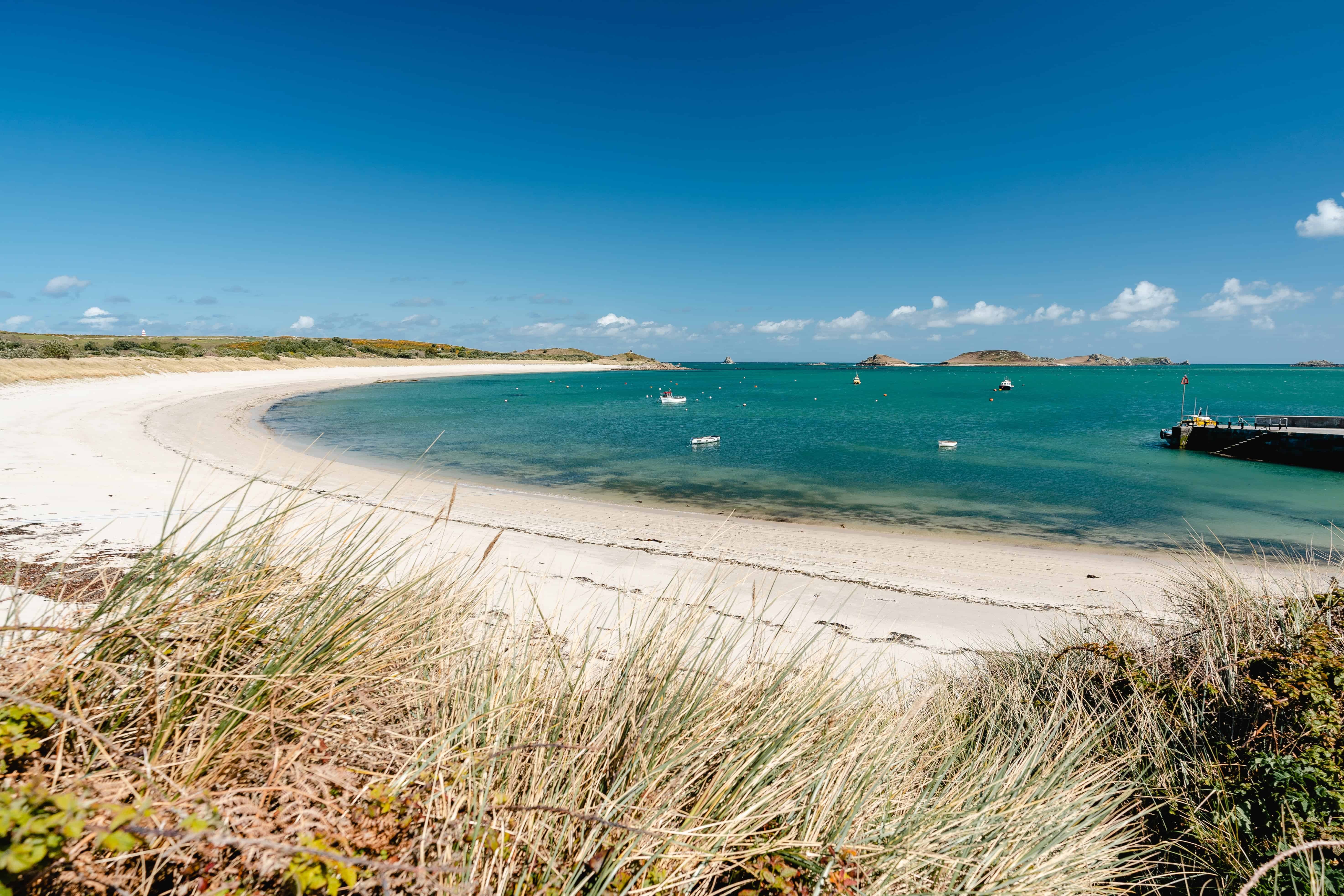 Long white sandy beach on St Martins