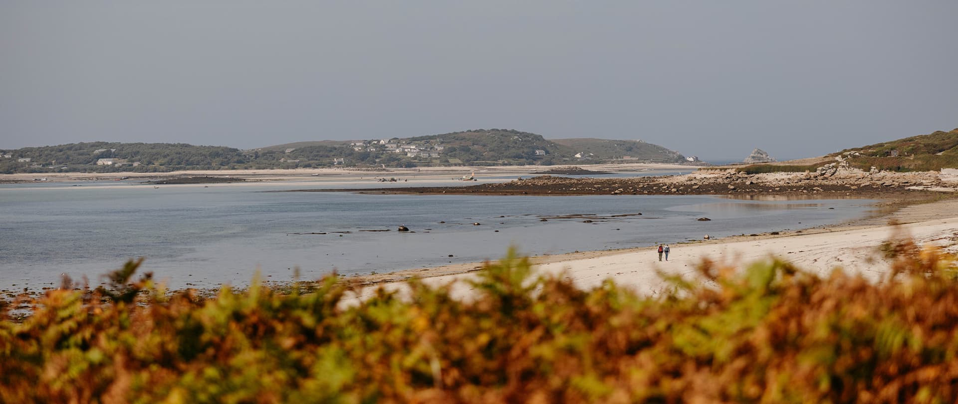 Autumn view of the channel between Tresco and Bryher, Isles of Scilly