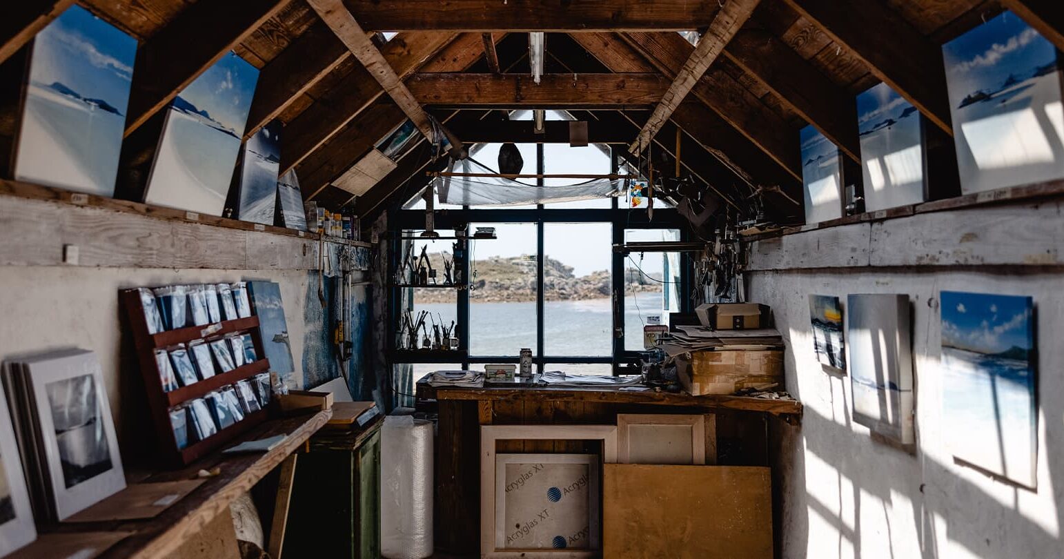 Inside Richard Pearce's Golden Eagle Studio, Bryher, Isles of Scilly