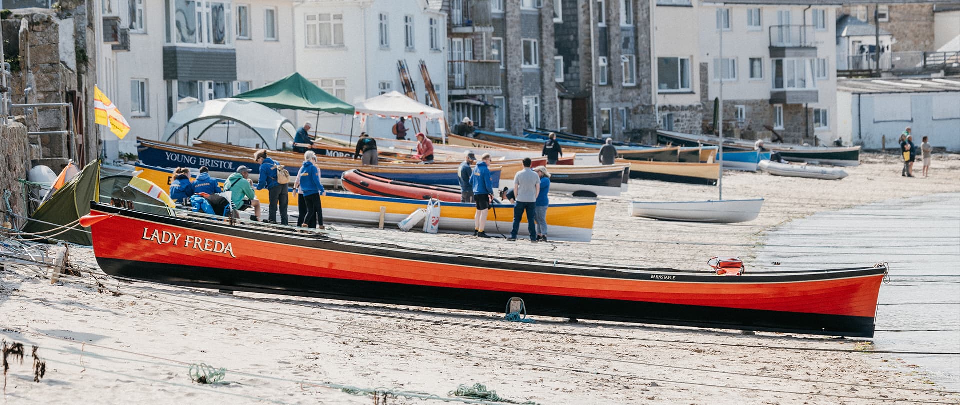 Gigs on Town Beach, St Mary's, Isles of Scilly