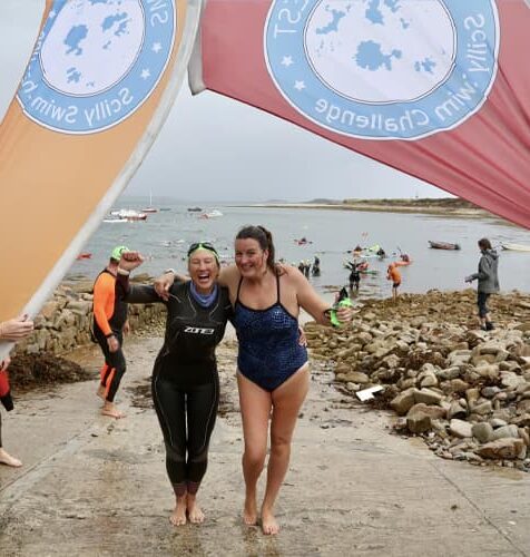 participants completing the Scilly Swim Challenge, Isles of Scilly