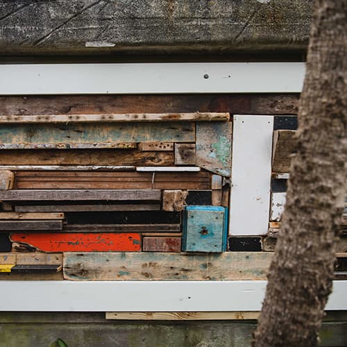Artwork on the outside of Pots Bouys Gallery on St Agnes, Isles of Scilly