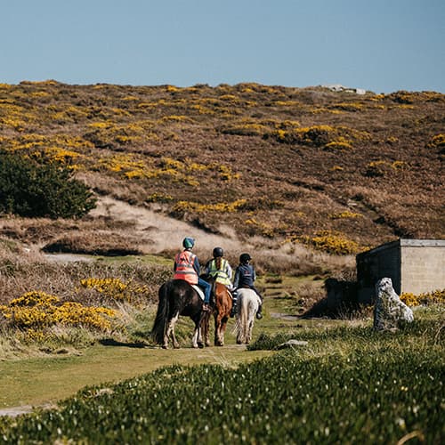 group horse riding around St Mary's, Isles of Scilly