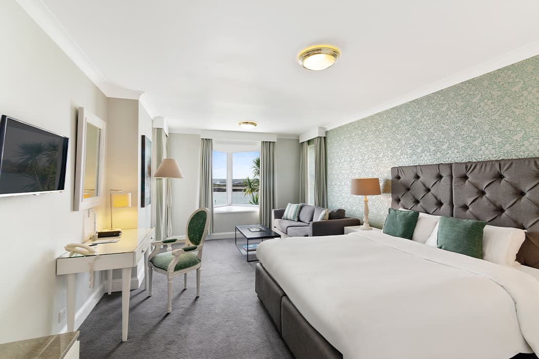A bedroom, Karma St Martin's Hotel, Isles of Scilly