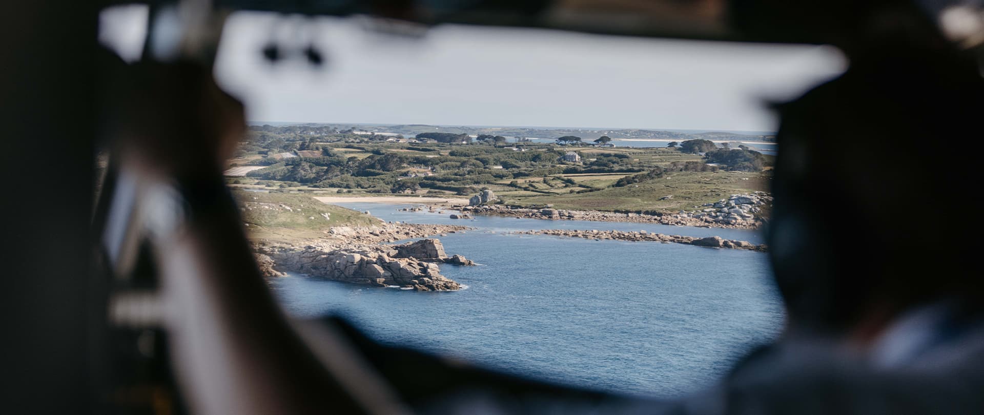 A pilot’s view of a Skybus aircraft landing at St Mary’s in the Isles of Scilly.