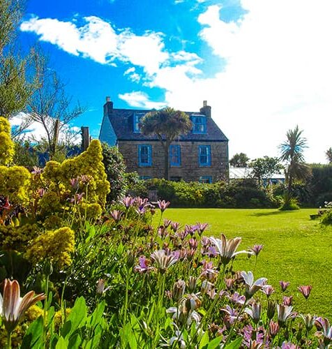 flowers in front of Polreath Guest House, St Martin's, Isles of Scilly