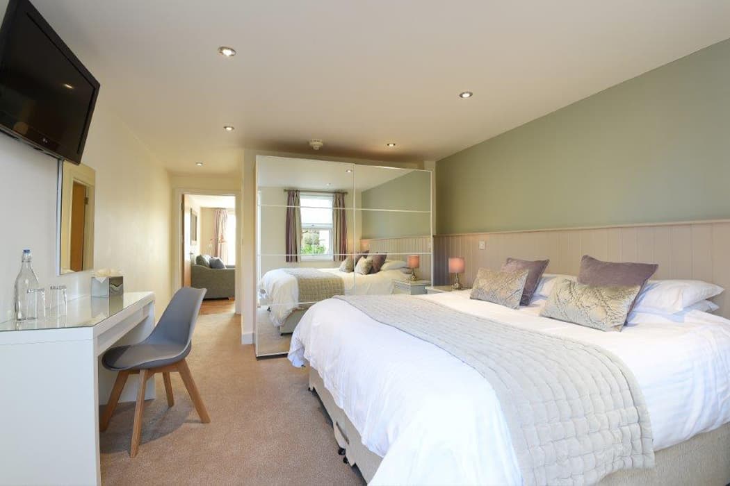 Double bedroom, St Mary's Hall Hotel, Isles of Scilly